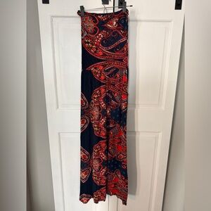 Lascana Strapless Red and Navy Paisley Dress